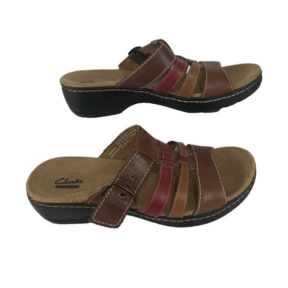 Clarks Leather Step-In Stappy Sandles Womens Size 8 - Picture 2 of 9